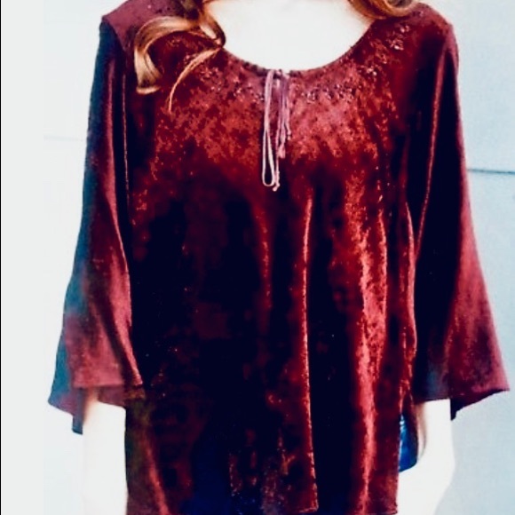 Angie Tops - Angie velvet beaded top S Angie Tops - Angie velvet beaded top S